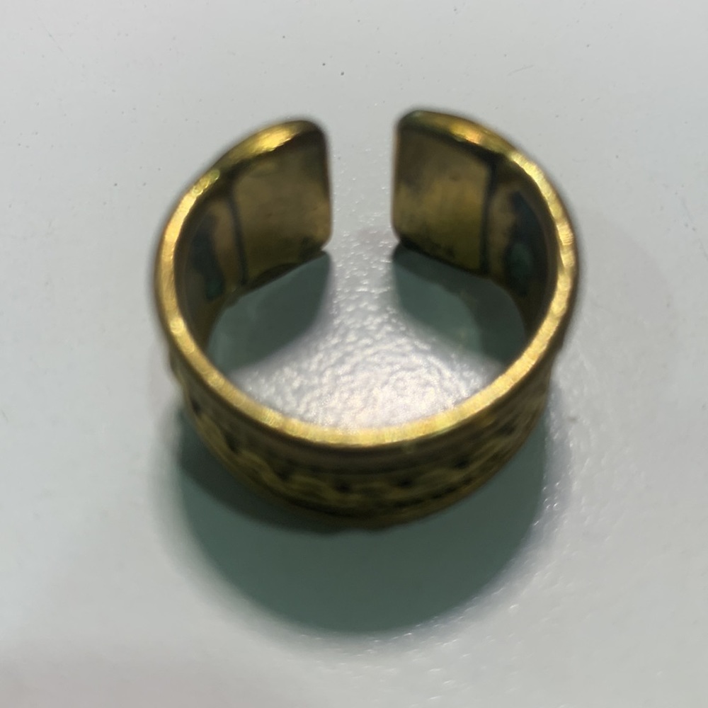 Vintage Solid Brass Braided Design Adjustable Rin… - image 4